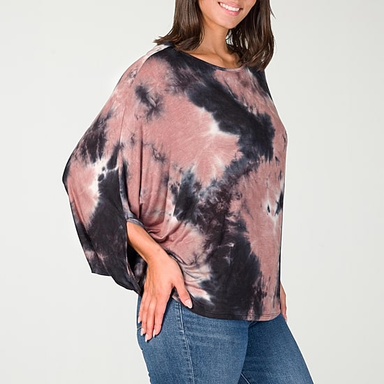 24seven Comfort Apparel Womens Scoop Neck Long Sleeve Blouse