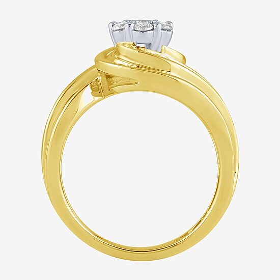1 CT.T.W. Natural Diamond 10K Gold Swirl Ring