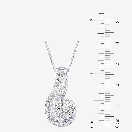 Diamond Blossom (G / Si2) Womens 2 CT. T.W. Lab Grown White Diamond 10K Gold 18 Inch Pendant Necklace