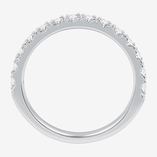 Signature By Modern Bride (G / Si1-Si2) Womens 5 CT. T.W. Lab Grown White Diamond 14K Gold Oval Side Stone Halo Bridal Set
