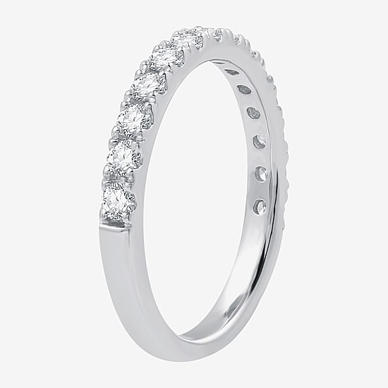 Signature By Modern Bride (G / Si1-Si2) Womens 5 CT. T.W. Lab Grown White Diamond 14K Gold Oval Side Stone Halo Bridal Set