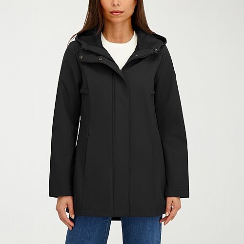 Hfx Womens Weather Resistant Lightweight Softshell Jacket, Large, Black