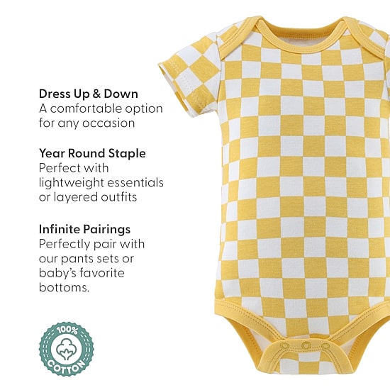 The Peanutshell Baby Boys Round Neck Short Sleeve 4-pc. Bodysuit