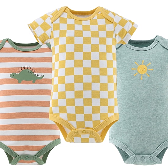 The Peanutshell Baby Boys Round Neck Short Sleeve 4-pc. Bodysuit