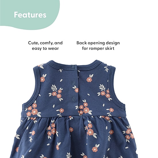 The Peanutshell Baby Girls Sleeveless Floral 2-pc. Romper