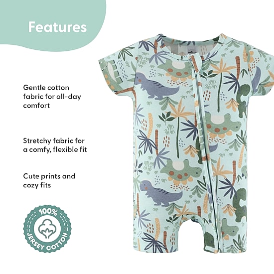 The Peanutshell Baby Boys Short Sleeve Striped 2-pc. Romper