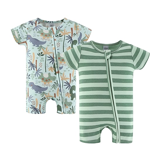 The Peanutshell Baby Boys Short Sleeve Striped 2-pc. Romper