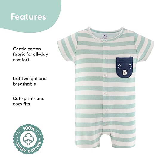 The Peanutshell Baby Boys Short Sleeve Star 2-pc. Romper