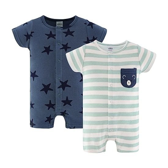 The Peanutshell Baby Boys Short Sleeve Star 2-pc. Romper