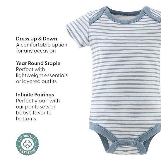The Peanutshell Baby Boys Round Neck Short Sleeve 4-pc. Bodysuit