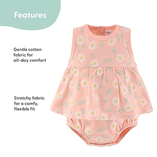 The Peanutshell Baby Girls Sleeveless Floral 2-pc. Romper