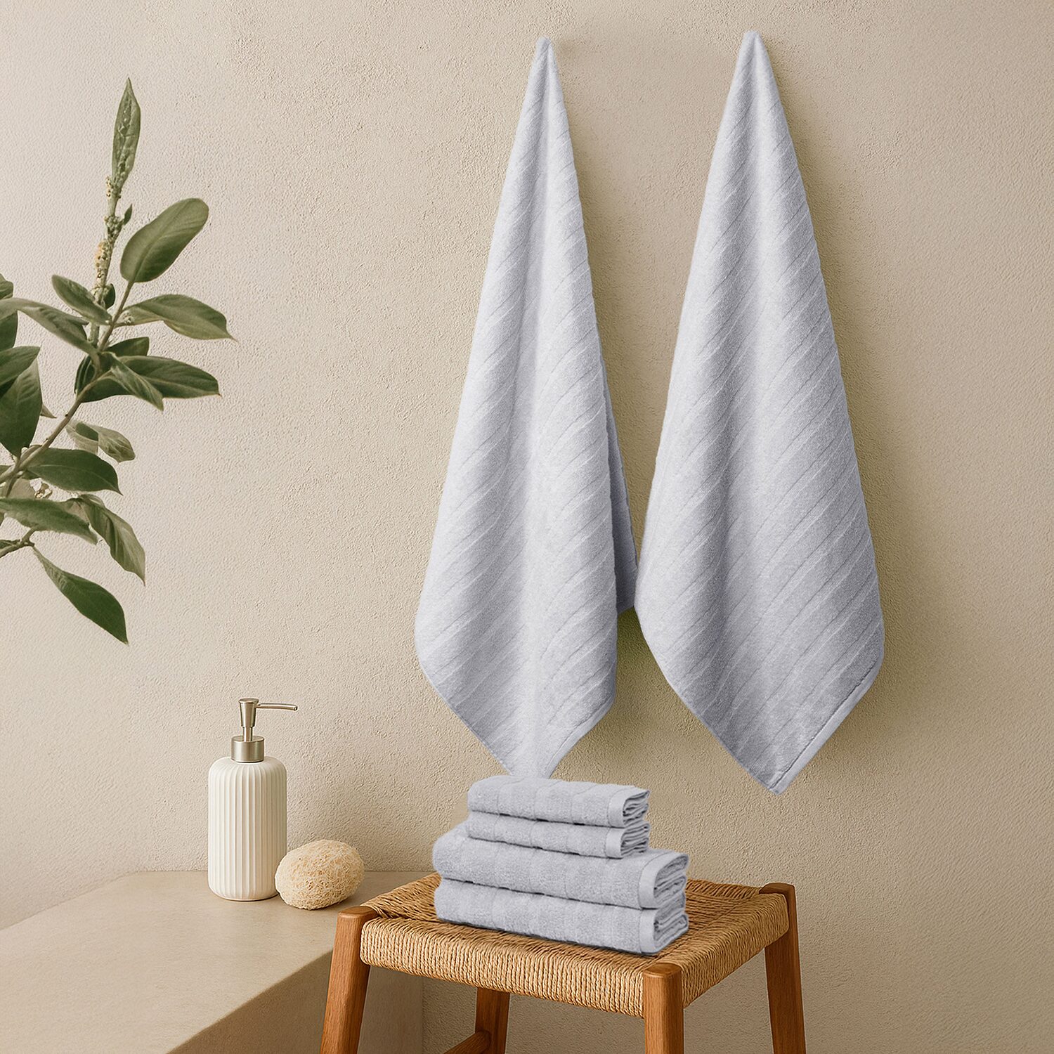 Trident 100% Cotton Soft And Absorbent 6-pc. Quick Dry Bath Towel Set