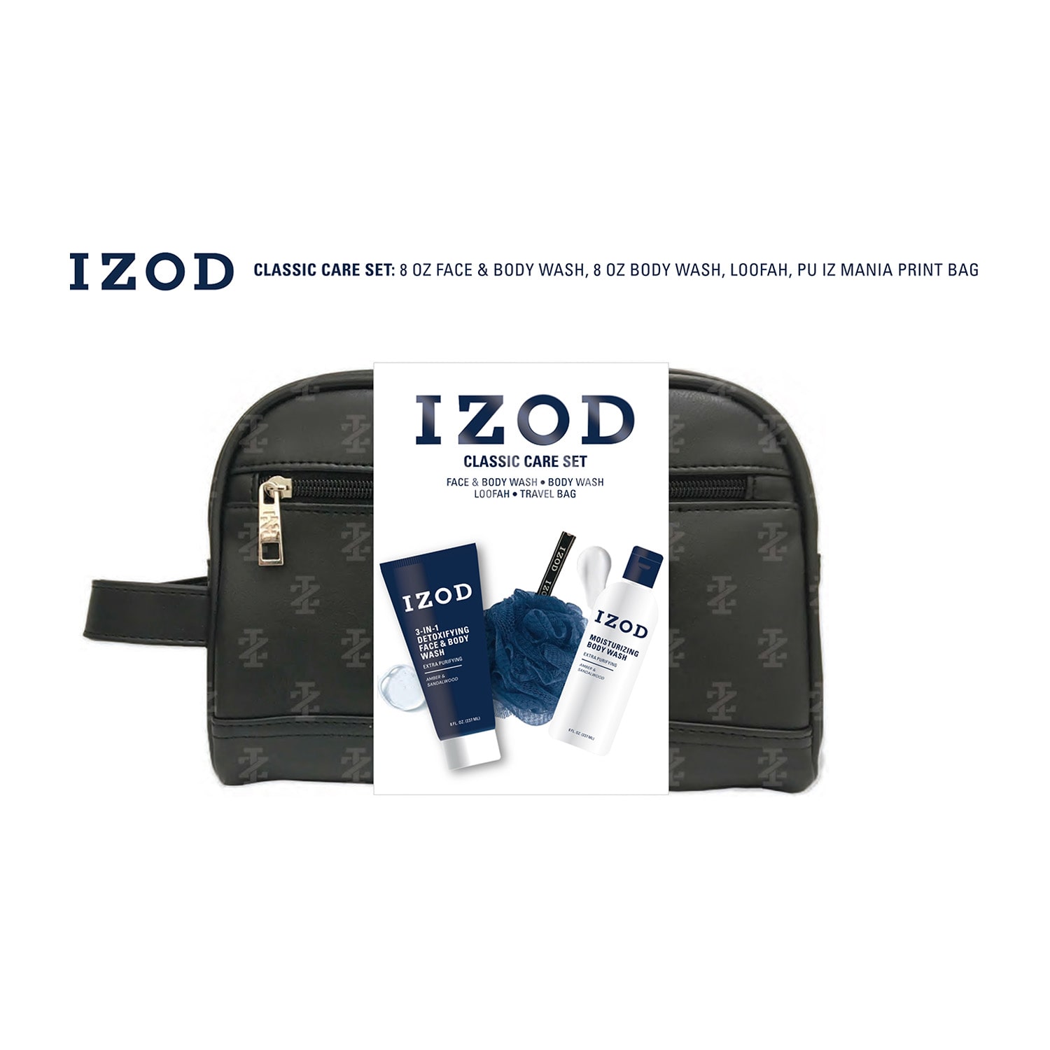 IZOD Shave Dopp Bag Travel Toiletry Set