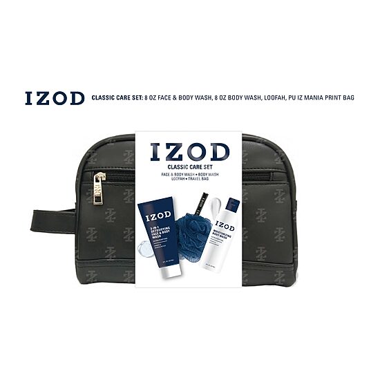 IZOD Shave Dopp Bag Travel Toiletry Set