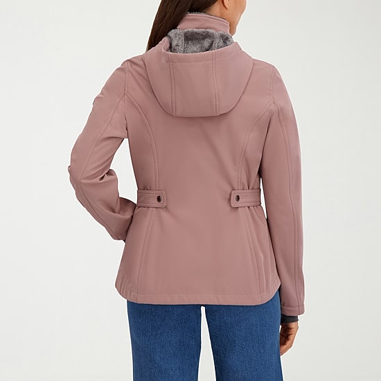 Hfx Womens Faux Fur Water Resistant Midweight Softshell Jacket