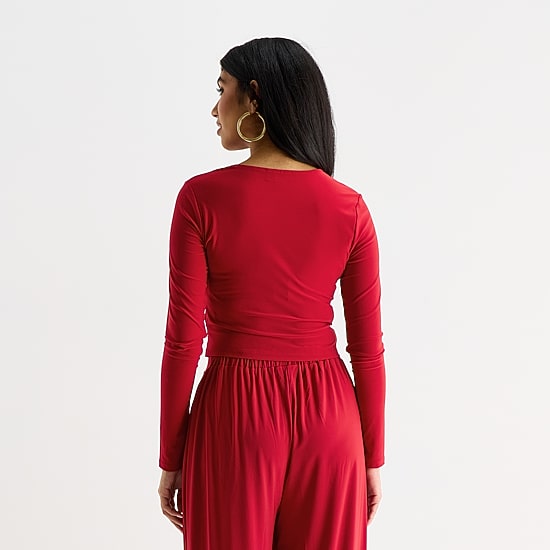Bold Elements Womens Crew Neck Long Sleeve Blouse