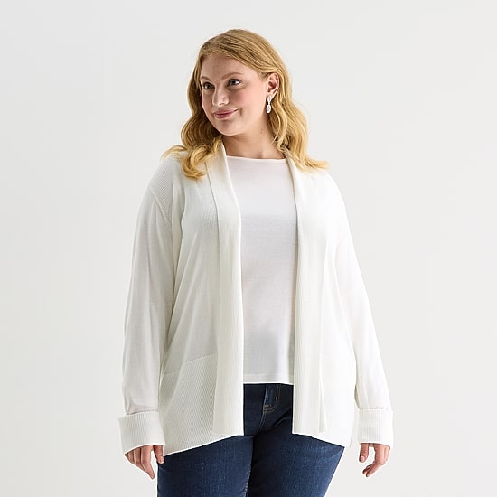 Liz Claiborne Womens Long Sleeve Layered Sweater Plus