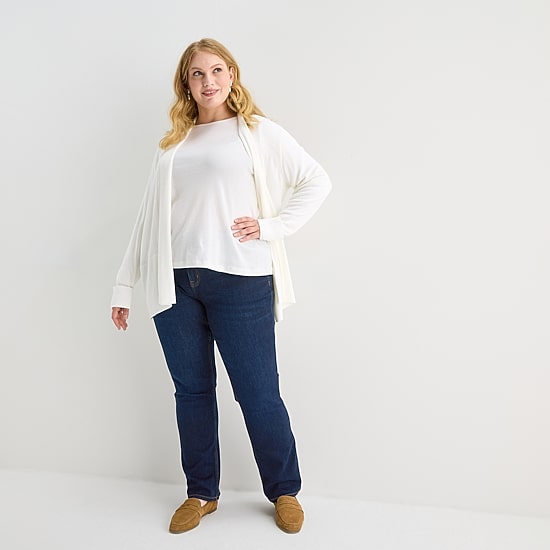 Liz Claiborne Womens Long Sleeve Layered Sweater Plus