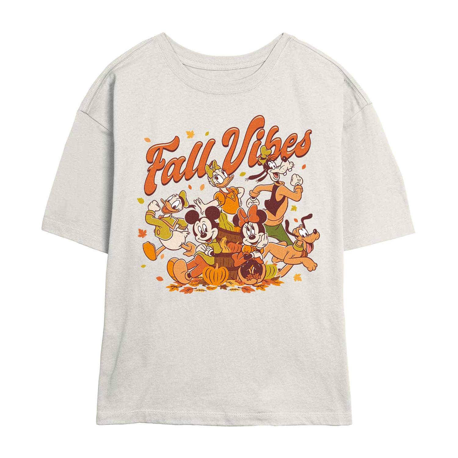 Womens Juniors Crew Neck Short Sleeve Classic Fit Mickey and Friends Graphic T-Shirt