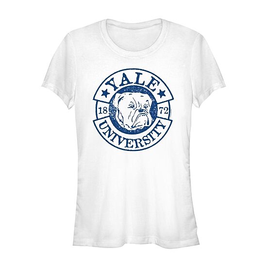 Yale University Tee Womens Juniors Crew Neck Short Sleeve Classic Fit Graphic T-Shirt