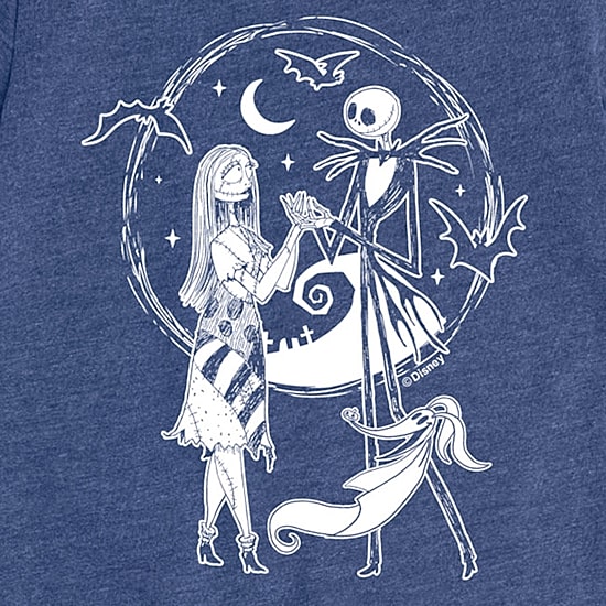 Disney Collection Girls Round Neck Short Sleeve Regular Fit Nightmare Before Christmas Graphic T-Shirt
