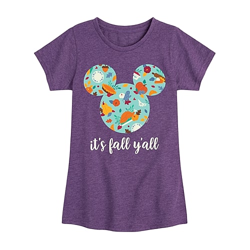 Disney Collection Girls Crew Neck Short Sleeve Regular Fit Minnie Mouse Graphic T-Shirt, X-large, Purple