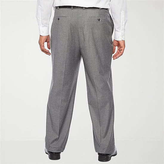 J. Ferrar Ultra Comfort Mens Big and Tall Stretch Fabric Classic Fit Flat Front Suit Pant
