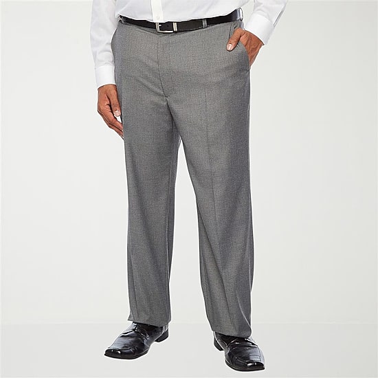 J. Ferrar Ultra Comfort Mens Big and Tall Stretch Fabric Classic Fit Flat Front Suit Pant