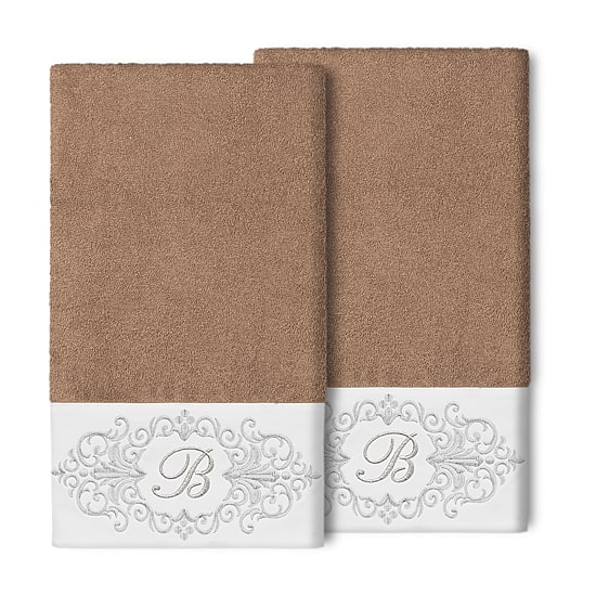 Linum Home Textiles Monica Silver Embellished 2-pc. Bath Towel Set