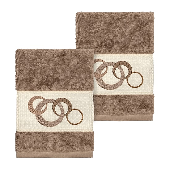 Linum Home Textiles Annabelle 2-pc. Embellished Washcloth