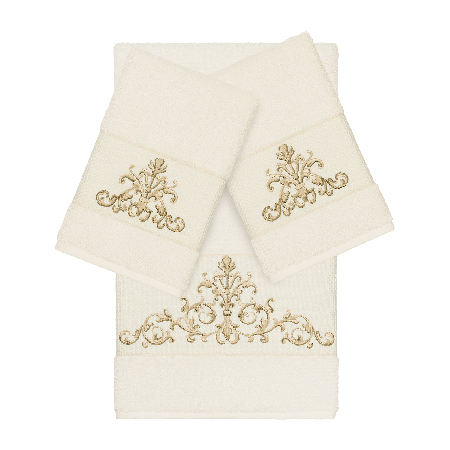 Linum Home Textiles Scarlet Embellished 3-pc. Bath Towel Set