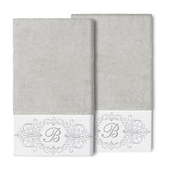 Linum Home Textiles Monica Silver Embellished 2-pc. Bath Towel Set