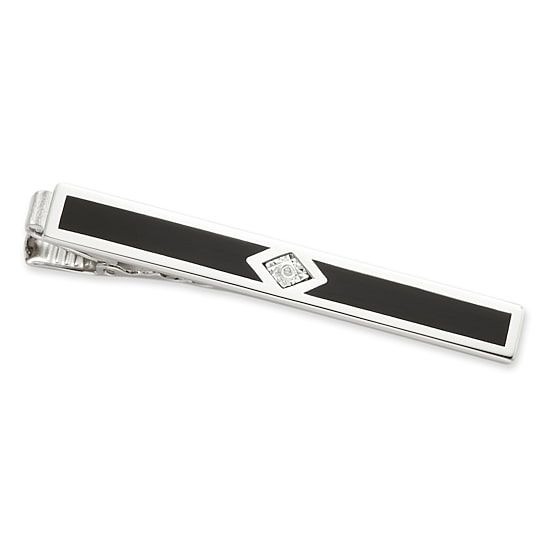 Enamel and Diamond Tie Bar