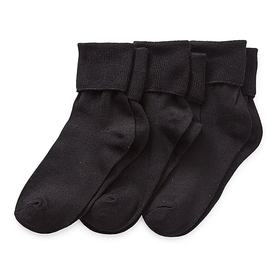 Mixit Womens 3 Pair Turncuff Socks