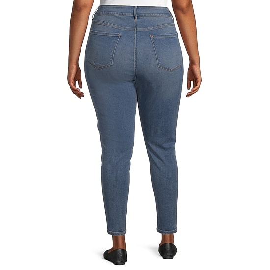A.N.A Womens Plus Stretch Fabric High Rise Skinny Fit Jean