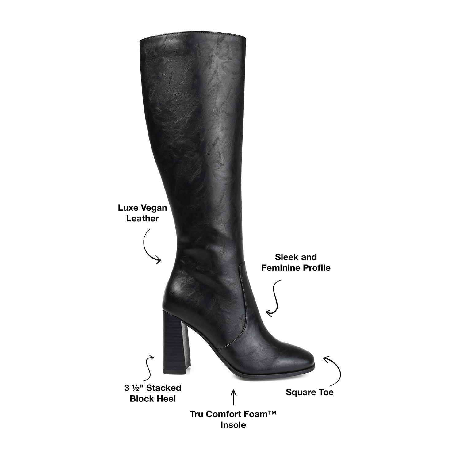 Journee Collection Womens Karima Extra Wide Calf Stacked Heel Riding Boots