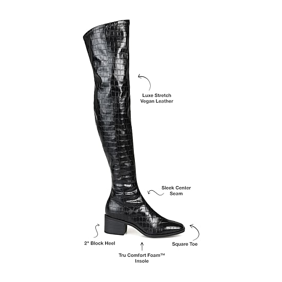 Journee Collection Womens Mariana Extra Wide Calf Block Heel Over the Knee Boots