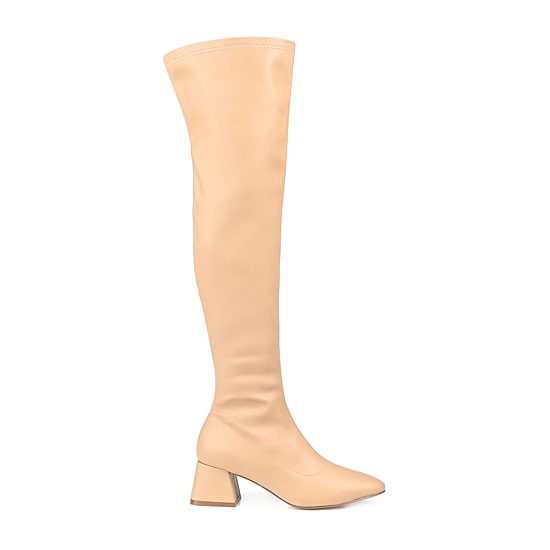 Journee Collection Womens Melika Wide Calf Block Heel Over the Knee Boots