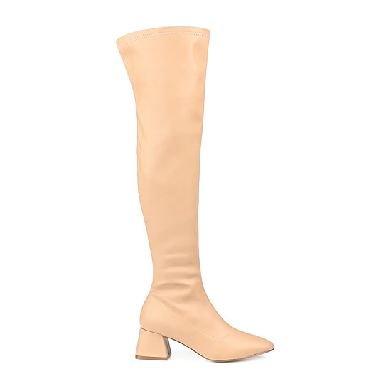 Journee Collection Womens Melika Extra Wide Calf Block Heel Over the Knee Boots