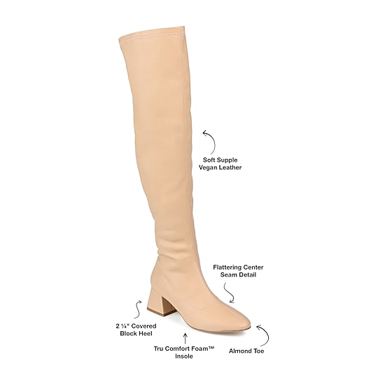 Journee Collection Womens Melika Extra Wide Calf Block Heel Over the Knee Boots