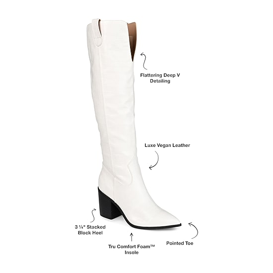Journee Collection Womens Therese Stacked Heel Cowboy Boots