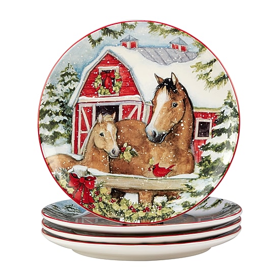 Certified International Homestead Christmas 4-pc. Dinner Plate