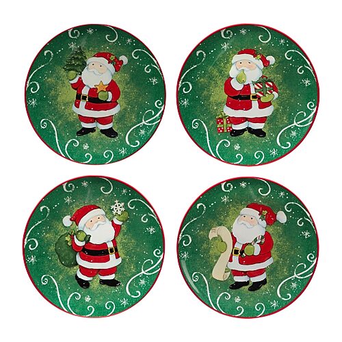 Certified International Holiday Magic Santa 4-pc. Dessert Plate, One Size, Multiple Colors