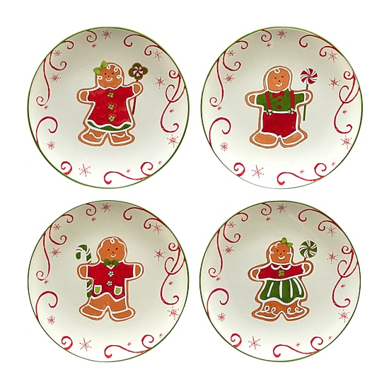 Certified International Holiday Magic Gingerbread 4-pc. Dessert Plate