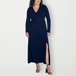 long dark blue dress and jcpenney formal flowy DJ Jaz Womens High-Low V Neck Sleeveless Evening Gown, Color: Navy Shop Plus Size Blue Formal