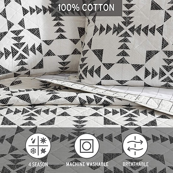 Eddie Bauer Arrowhead Geometric Reversible Quilt Set