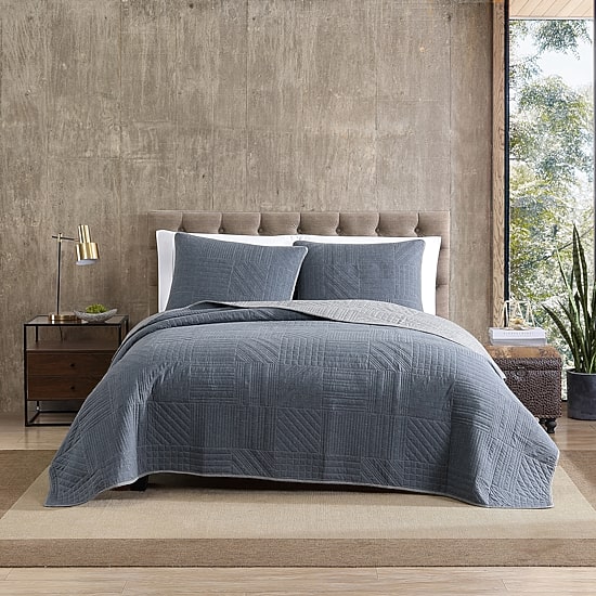 Eddie Bauer Hidden Lake Plaid Reversible Quilt Set