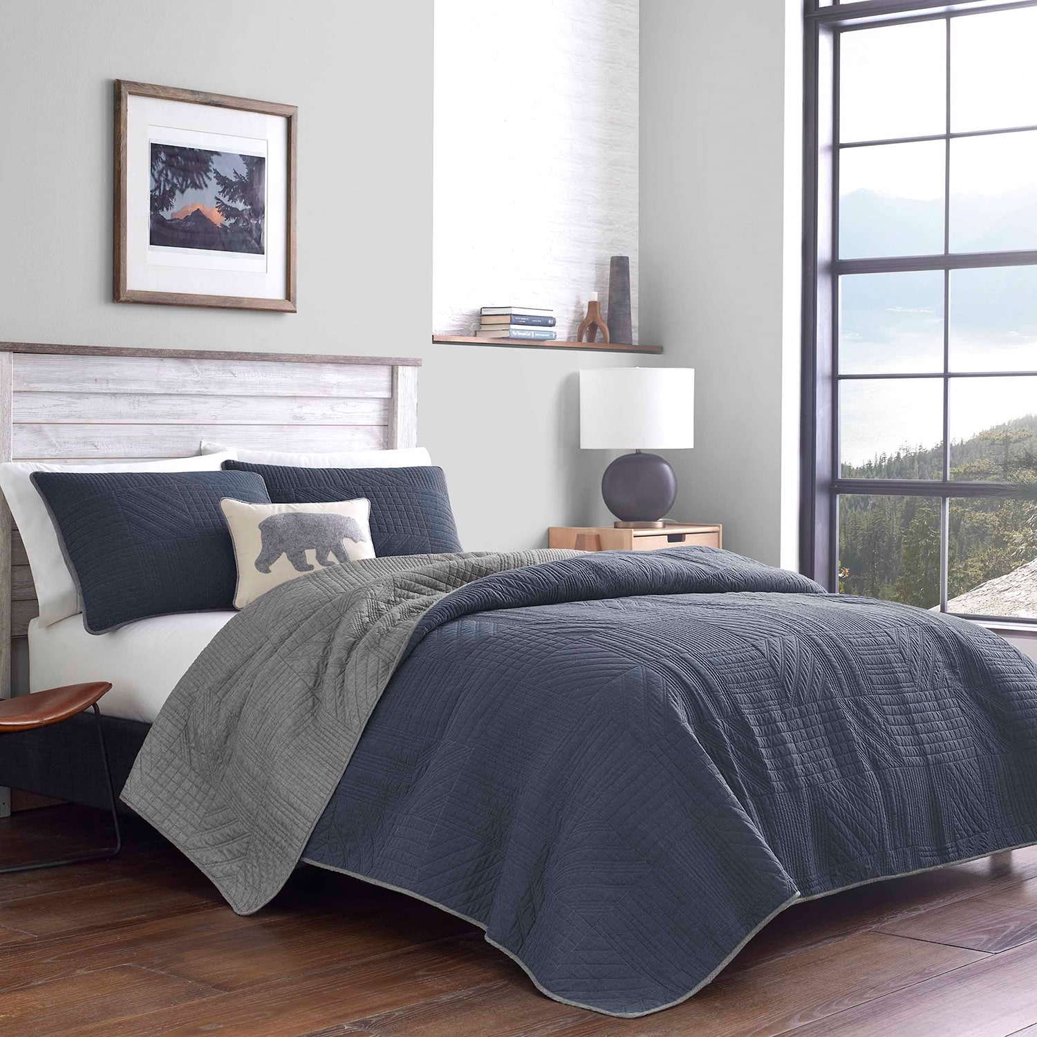 Eddie Bauer Hidden Lake Plaid Reversible Quilt Set