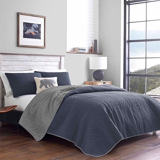 Eddie Bauer Hidden Lake Plaid Reversible Quilt Set
