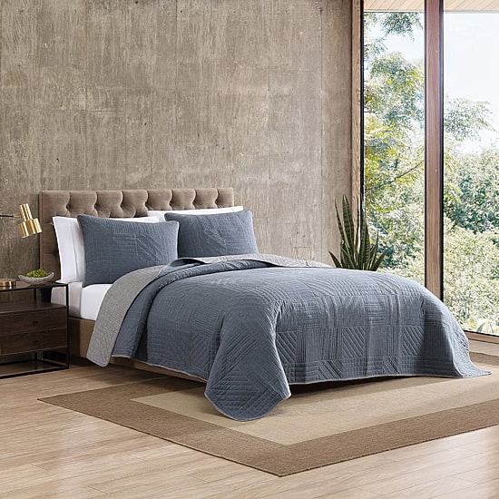 Eddie Bauer Hidden Lake Plaid Reversible Quilt Set